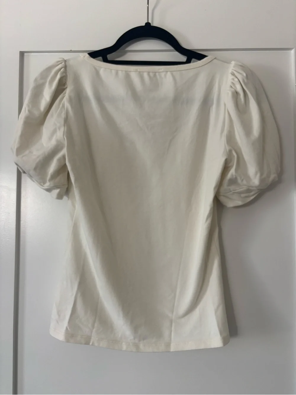 Reformation Jean Frances Cream Puff Sleeve Knit Top Size S